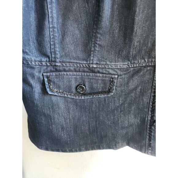 Jones New York Dark Wash Blue w/Sequins Detail Cotton Denim Jacket size 3X - Picture 7 of 12